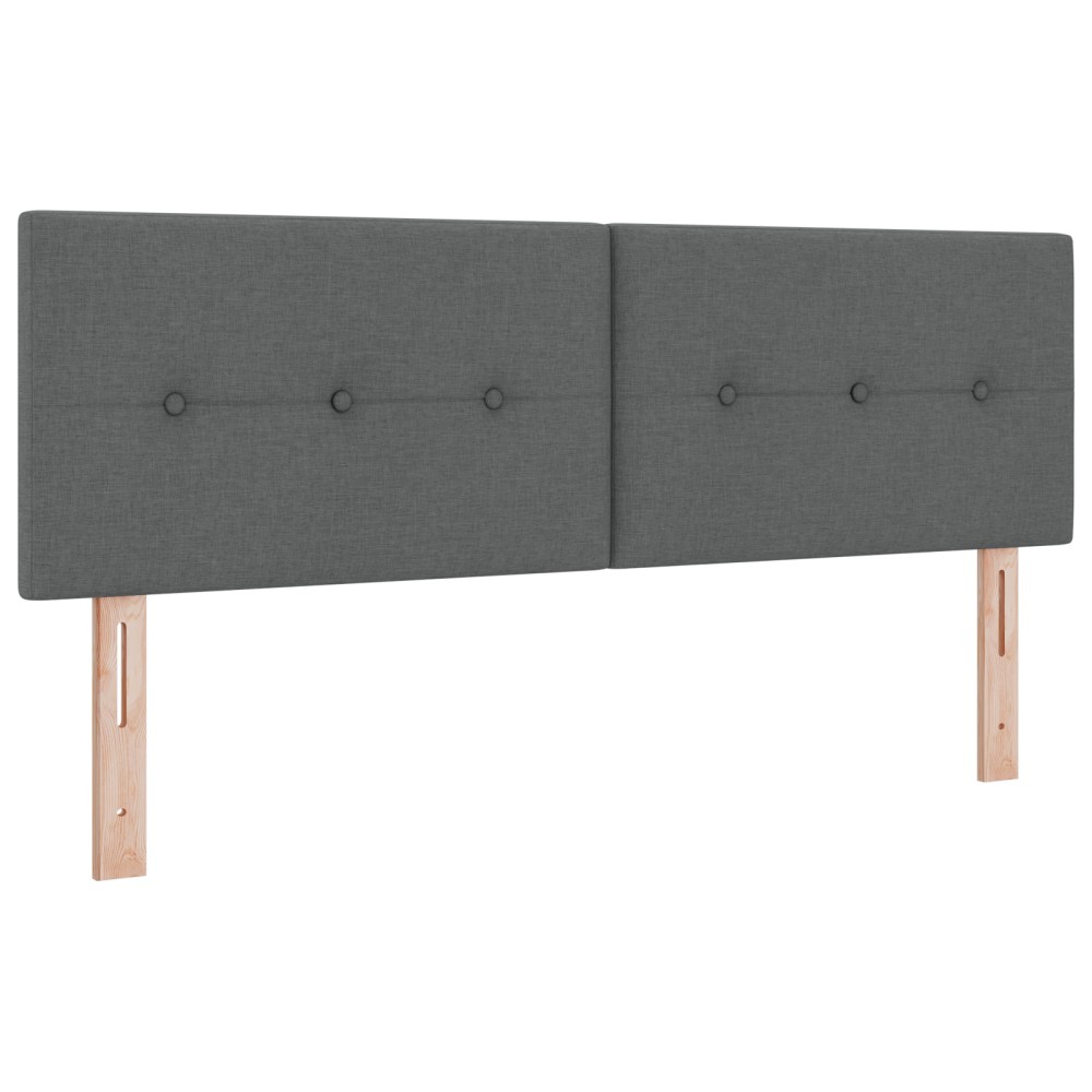 vidaXL Cap de pat cu LED și butoane, gri închis, 72 cm, din țesătură
