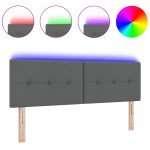 vidaXL Cap de pat cu LED și butoane, gri închis, 72 cm, din țesătură