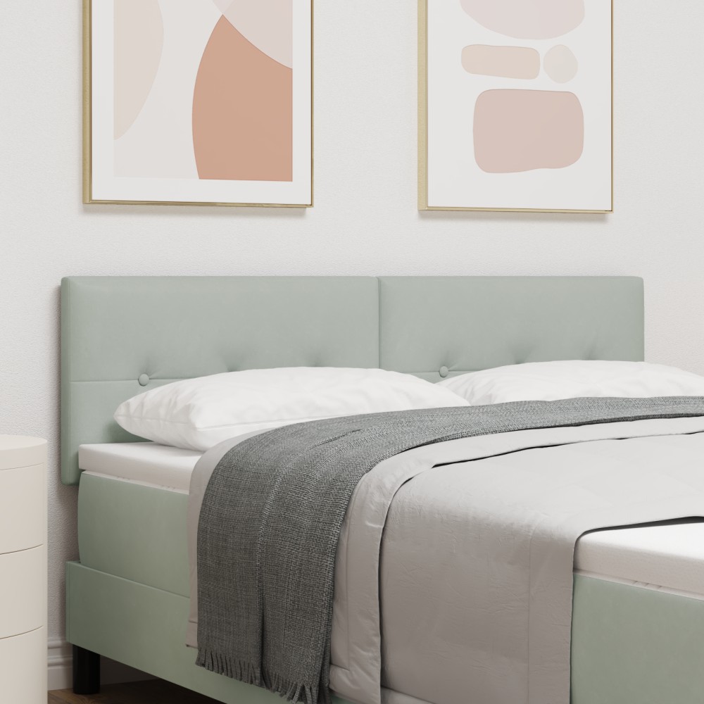 vidaXL Tăblie cap cu lumini cu bandă LED Gri deschis 72 cm Catifea
