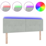 vidaXL Tăblie cap cu lumini cu bandă LED Gri deschis 72 cm Catifea vidaXL Tăblie cap cu lumini cu bandă LED Gri deschis 72 cm Catifea