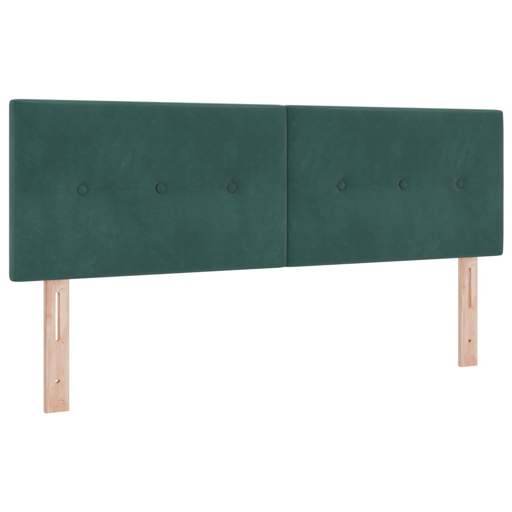 vidaXL Cap de pat LED tapițat cu butoane verde închis 72 cm catifea