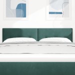 vidaXL Cap de pat LED tapițat cu butoane verde închis 72 cm catifea vidaXL Cap de pat LED tapițat cu butoane verde închis 72 cm catifea