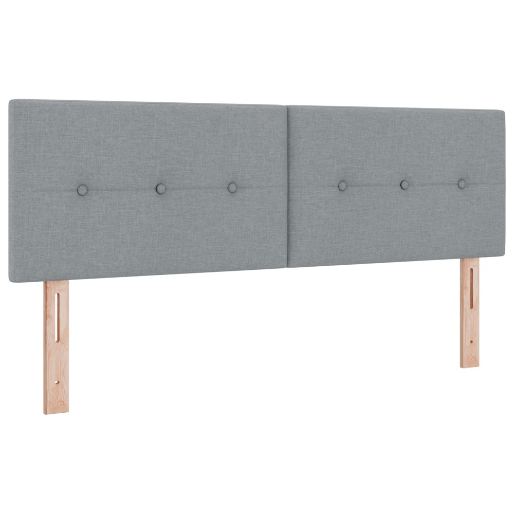 vidaXL Cap de pat cu butoane și LED, gri deschis, 80 cm, din stofă.