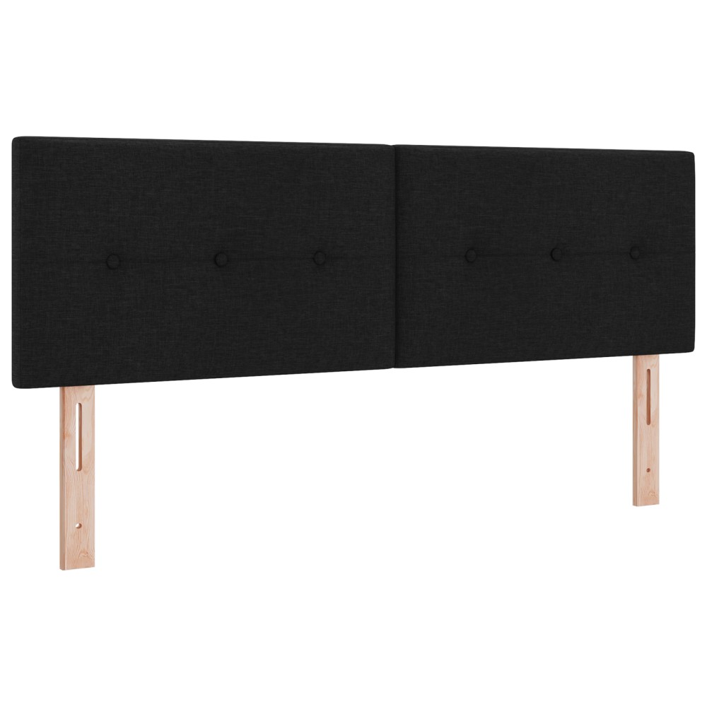 vidaXL Cap De Pat LED Negru, Cu Butoane și Matlasat, 80 cm, Din Material Textil.