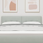vidaXL Tăblie cap cu lumini cu bandă LED Gri deschis 80 cm Catifea