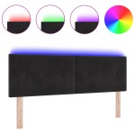 vidaXL Tăblie cap cu lumini cu bandă LED Ajustabil Negru 80 cm Catifea