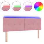 vidaXL Capitonat LED pentru pat Roz 80 cm Catifea