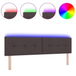 vidaXL Cap de pat LED tapițat maro închis, 90 cm, din țesătură vidaXL Cap de pat LED tapițat maro închis, 90 cm, din țesătură