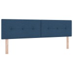 vidaXL Pat LED Tapițat cu Butoane, Albastru, 90 cm, Țesătură