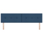 vidaXL Pat LED Tapițat cu Butoane, Albastru, 90 cm, Țesătură