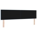 vidaXL Pat LED Tapițat cu Butoane, Albastru, 90 cm, Țesătură