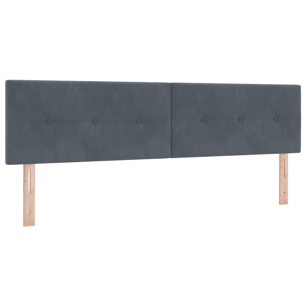 vidaXL Cap de Pat LED Tapitat Gri Închis 180 cm Catifea