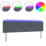 vidaXL Cap de Pat LED Tapitat Gri Închis 180 cm Catifea vidaXL Cap de Pat LED Tapitat Gri Închis 180 cm Catifea