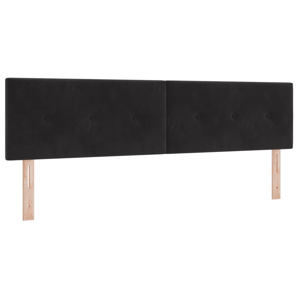 Cap de pat LED vidaXL, buton capitonat, negru, 90 cm, catifea