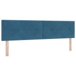 vidaXL Tăblie cap cu lumini cu bandă LED albastru 90 cm Catifea