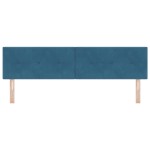 vidaXL Tăblie cap cu lumini cu bandă LED albastru 90 cm Catifea