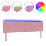 vidaXL Cap de pat LED cu butoane, roz, 90 cm, catifea vidaXL Cap de pat LED cu butoane, roz, 90 cm, catifea