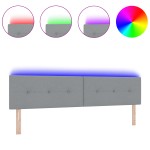 vidaXL Cap de pat LED gri deschis, tapițat și cu butoni, 100 cm, țesătură. vidaXL Cap de pat LED gri deschis, tapițat și cu butoni, 100 cm, țesătură.