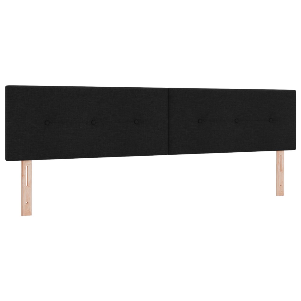 vidaXL Capitonat LED de pat cu butoane negre, 100 cm, țesătură .