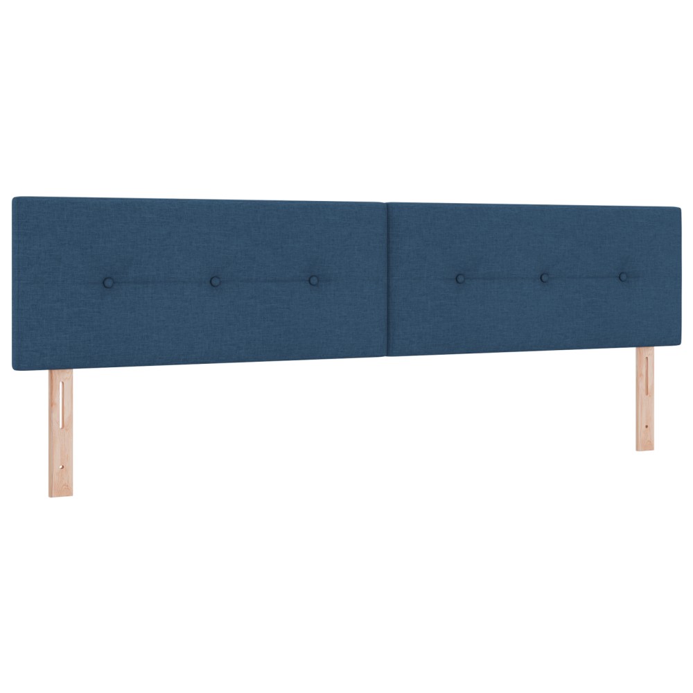 vidaXL Cap de pat LED cu buton moale albastru, 100 cm, țesătură