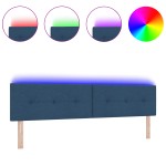 vidaXL Cap de pat LED cu buton moale albastru, 100 cm, țesătură vidaXL Cap de pat LED cu buton moale albastru, 100 cm, țesătură