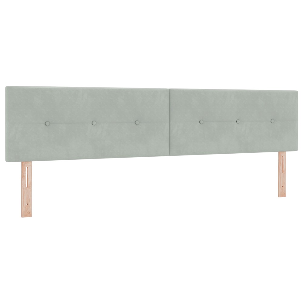 vidaXL Cap de pat LED cu buton, catifea gri deschis, 100 cm