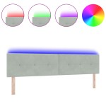 vidaXL Cap de pat LED cu buton, catifea gri deschis, 100 cm vidaXL Cap de pat LED cu buton, catifea gri deschis, 100 cm