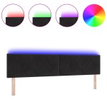 vidaXL Tăblie cap cu lumini cu bandă LED Negru 100 cm Catifea
