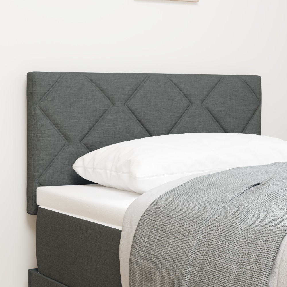 Cap de Pat LED vidaXL cu design de blocuri de diamant gri închis 80 cm țesătură