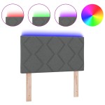 Cap de Pat LED vidaXL cu design de blocuri de diamant gri închis 80 cm țesătură Cap de Pat LED vidaXL cu design de blocuri de diamant gri închis 80 cm țesătură