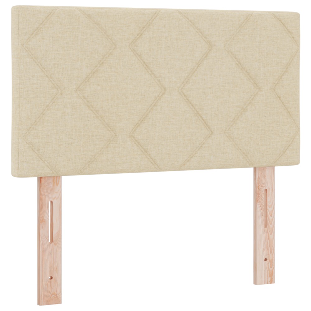 vidaXL Cap de Pat LED Set de 2 Crem Țesătură, Lemn Cap de pat jos