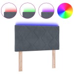 vidaXL Tête de lit LED, design blocuri de diamant, gri închis, 80 cm, velur vidaXL Tête de lit LED, design blocuri de diamant, gri închis, 80 cm, velur