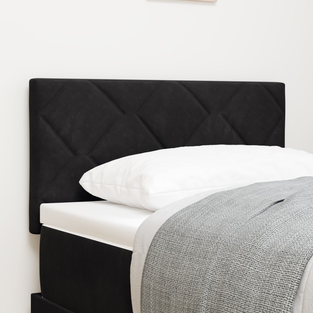 vidaXL Cap de Pat LED design blocuri de diamant negru 80 cm