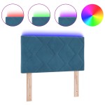 vidaXL Tăblie LED cu lumini cu bandă LED Albastru închis 80 cm Catifea vidaXL Tăblie LED cu lumini cu bandă LED Albastru închis 80 cm Catifea