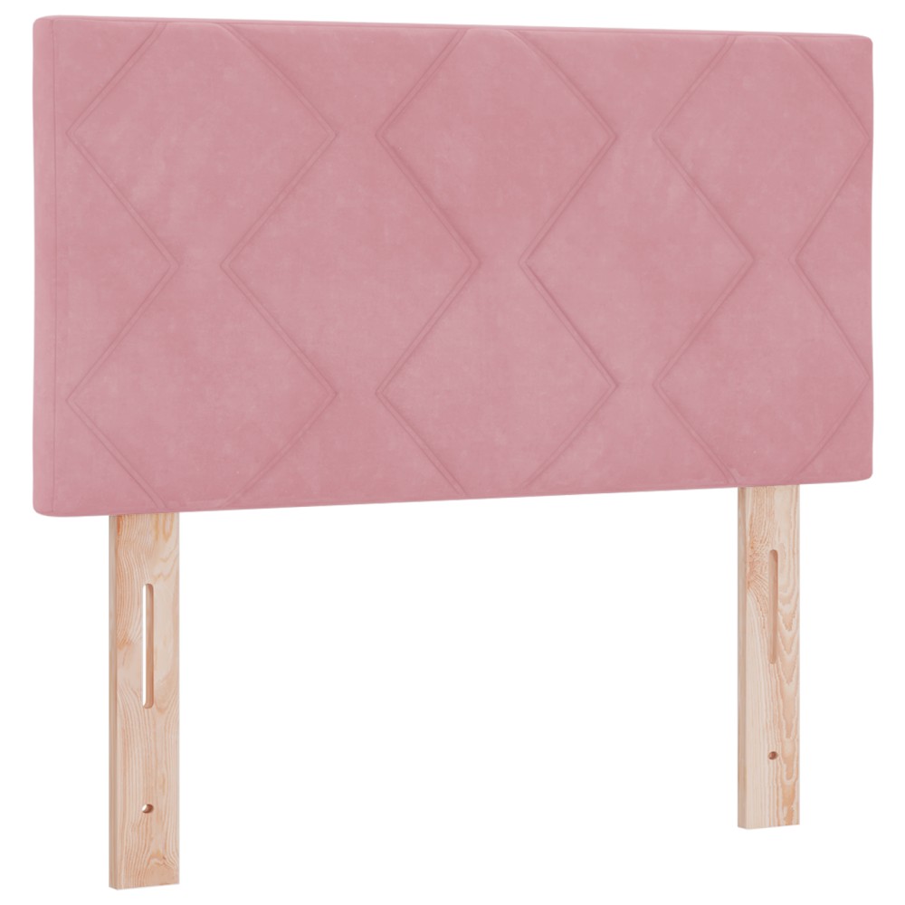 vidaXL Tăblie LED cu lumini cu bandă LED Geometric Roz 80 cm Catifea