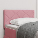 vidaXL Tăblie LED cu lumini cu bandă LED Geometric Roz 80 cm Catifea vidaXL Tăblie LED cu lumini cu bandă LED Geometric Roz 80 cm Catifea