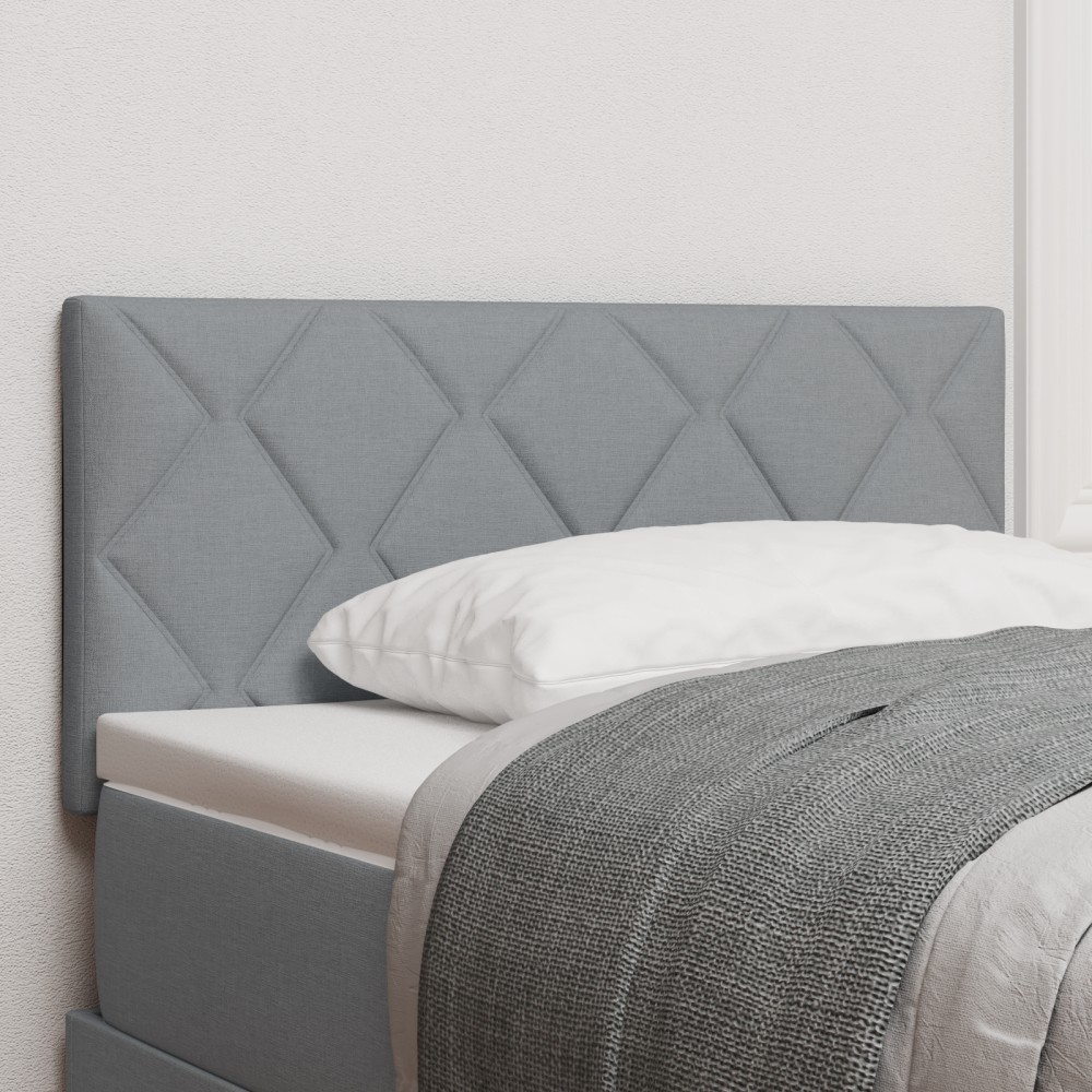 Cap de Pat LED vidaXL Design Blocuri de diamant Gri deschis 90 cm Țesătură