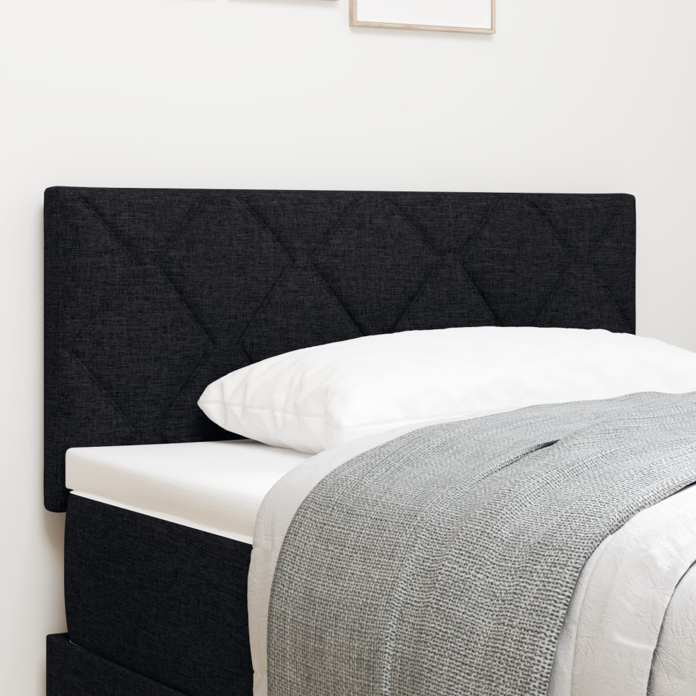 Cap de pat LED vidaXL cu design de blocuri diamantate Negru 90 cm Țesătură