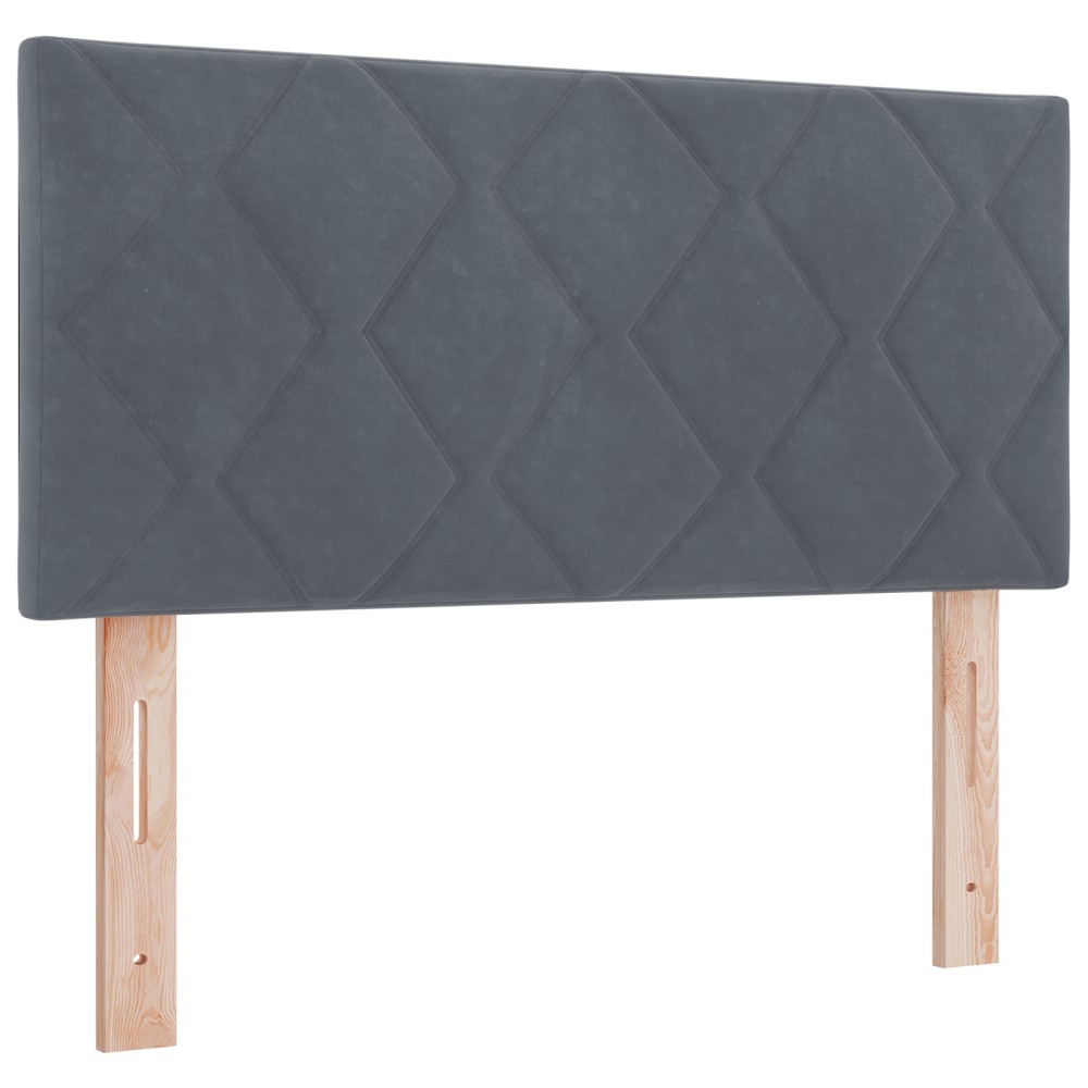 vidaXL <strong>Cap de Pat LED cu Blocuri de Diamant</strong> în gri închis, de 90 cm, din catifea.