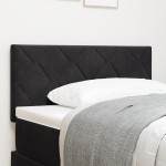 vidaXL Tăblie LED cu lumini cu bandă LED Geometric Negru 90 cm Catifea vidaXL Tăblie LED cu lumini cu bandă LED Geometric Negru 90 cm Catifea