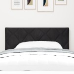 vidaXL Tăblie LED cu lumini cu bandă LED Geometric Negru 90 cm Catifea vidaXL Tăblie LED cu lumini cu bandă LED Geometric Negru 90 cm Catifea
