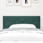 vidaXL Tăblie LED cu lumini cu bandă LED Verde închis 90 cm Catifea