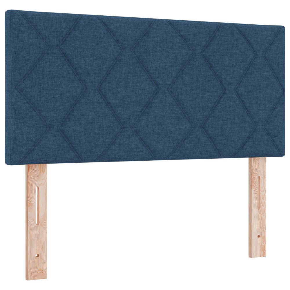 Cap headboard LED albastru cu design de blocuri de diamant, 100 cm din material textil