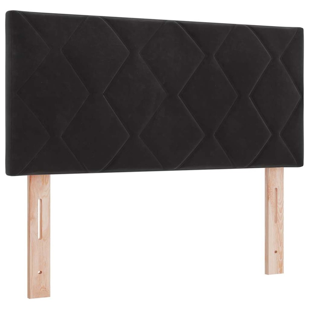 vidaXL Tăblie LED cu lumini cu bandă LED Argyle Negru 100 cm Catifea