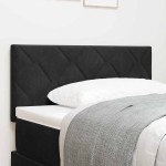 vidaXL Tăblie LED cu lumini cu bandă LED Argyle Negru 100 cm Catifea vidaXL Tăblie LED cu lumini cu bandă LED Argyle Negru 100 cm Catifea