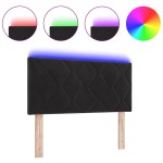 vidaXL Tăblie LED cu lumini cu bandă LED Argyle Negru 100 cm Catifea vidaXL Tăblie LED cu lumini cu bandă LED Argyle Negru 100 cm Catifea