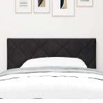 vidaXL Tăblie LED cu lumini cu bandă LED Argyle Negru 100 cm Catifea vidaXL Tăblie LED cu lumini cu bandă LED Argyle Negru 100 cm Catifea