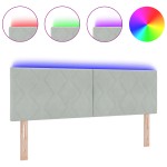 vidaXL Tăblie LED cu lumini cu bandă LED Gri deschis 144 cm Catifea