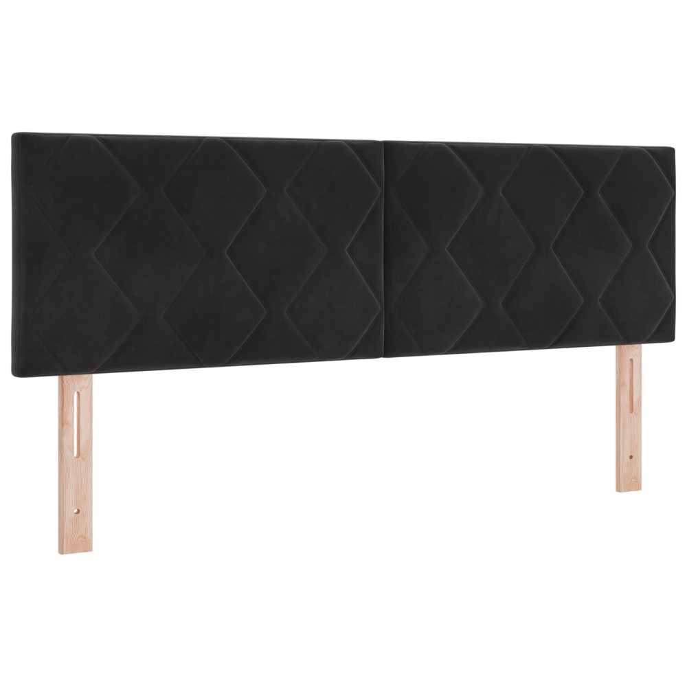 vidaXL Tăblie LED cu lumini cu bandă LED Manual Negru 144 cm Catifea
