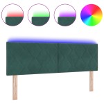 vidaXL Tăblie LED cu lumini cu bandă LED Verde închis 144 cm Catifea